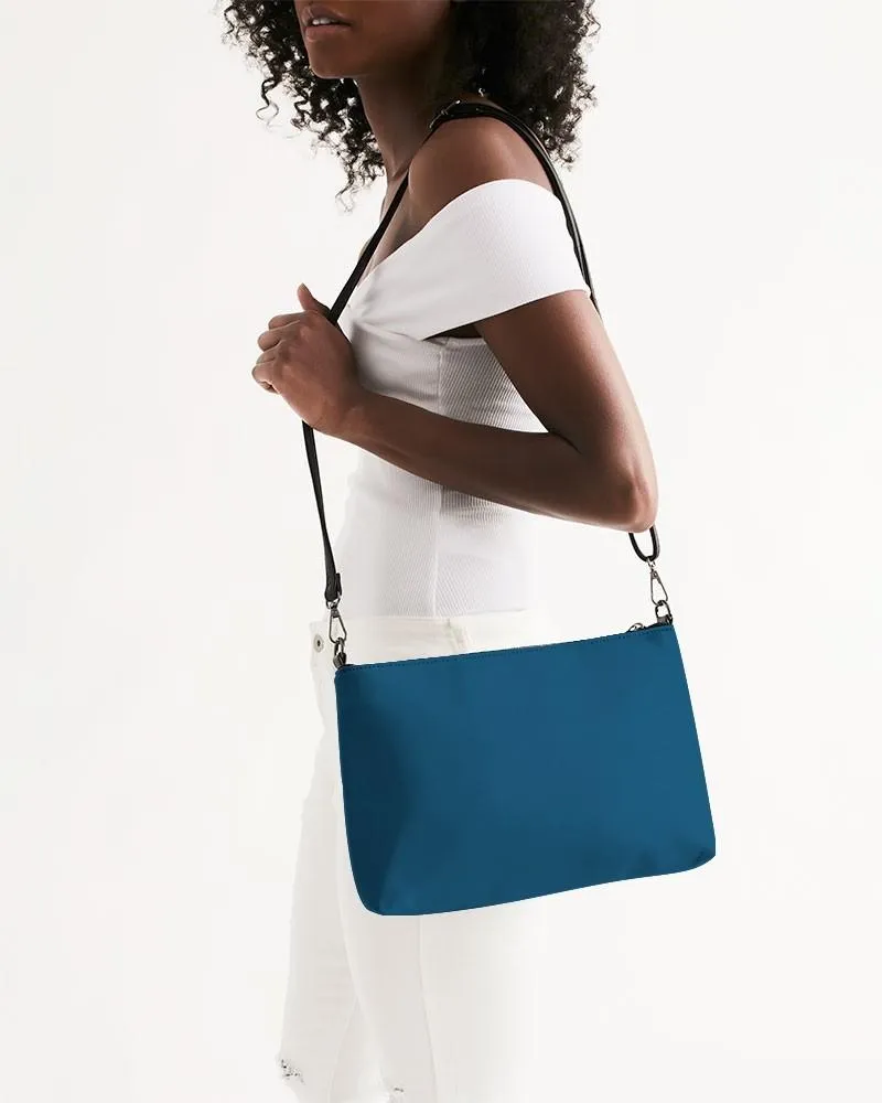 Medium Dark Blue Cyan Zip Pouch | Medium Dark Pure Blue Cyan | C100M25Y0K60
