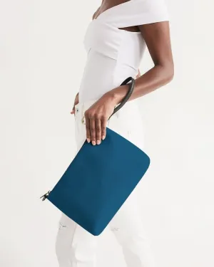 Medium Dark Blue Cyan Zip Pouch | Medium Dark Pure Blue Cyan | C100M25Y0K60