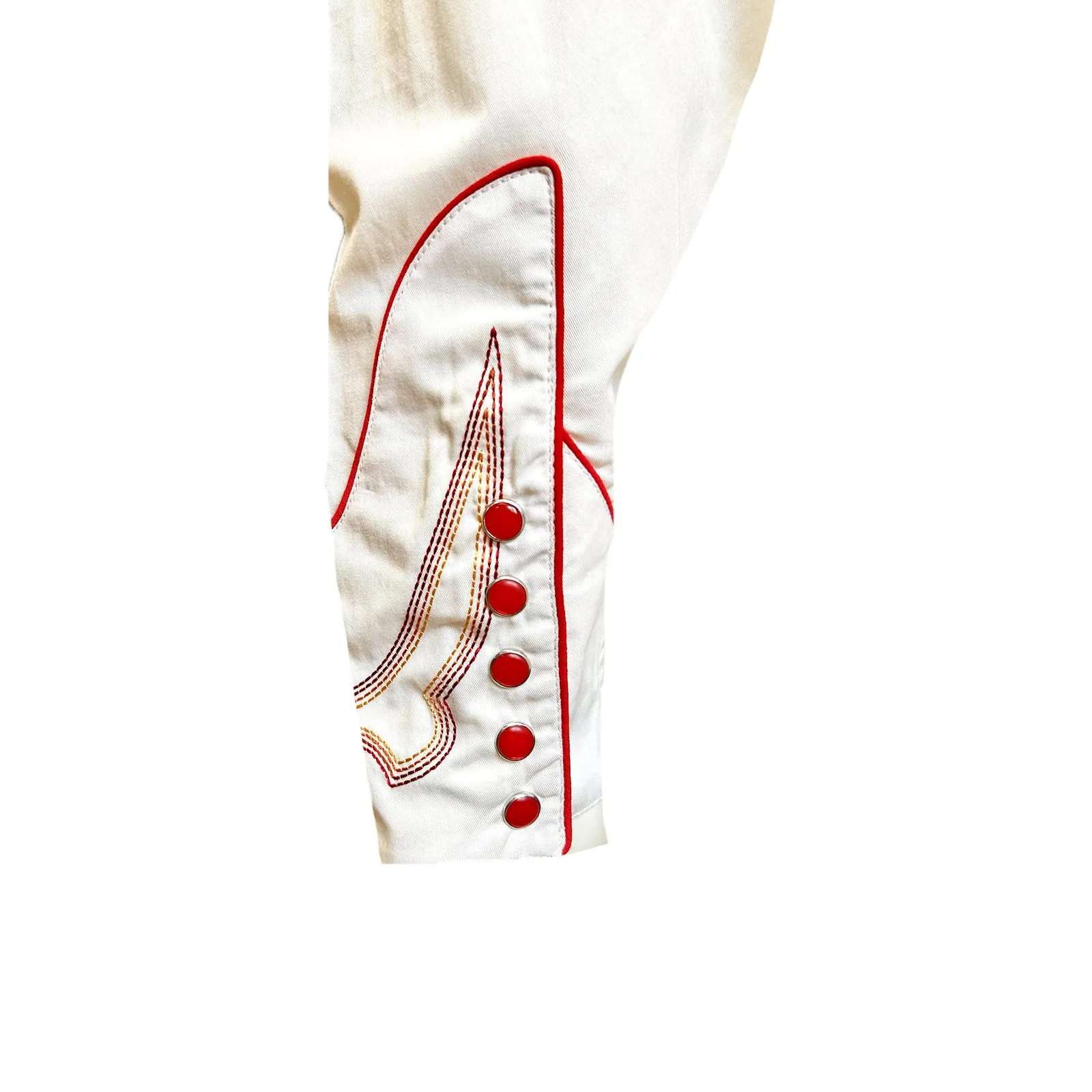 Men's Ivory Boot Top Embroidered Western Shirt
