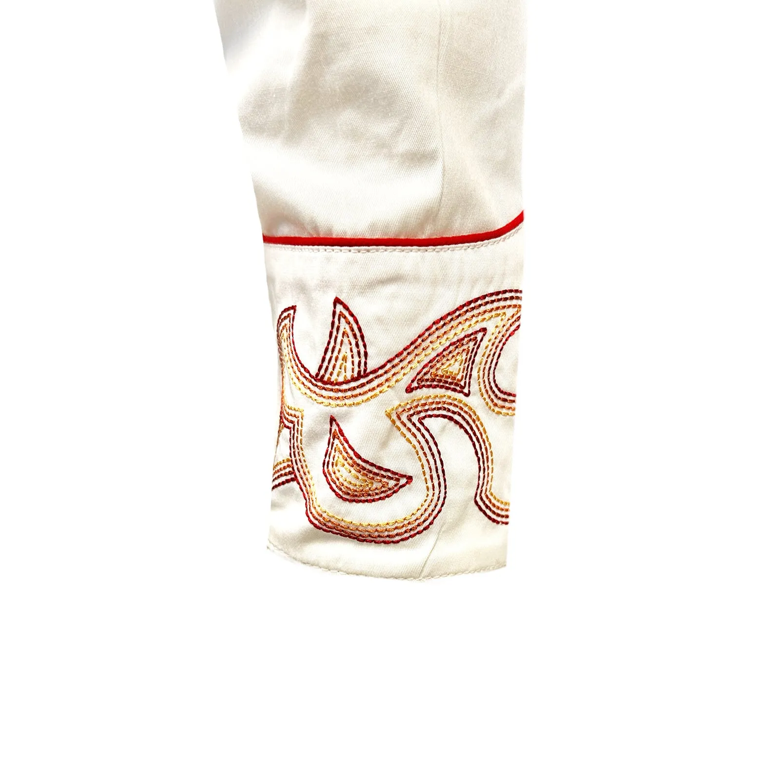 Men's Ivory Boot Top Embroidered Western Shirt