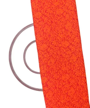Orange Colour Floral Print Chiffon Fabric