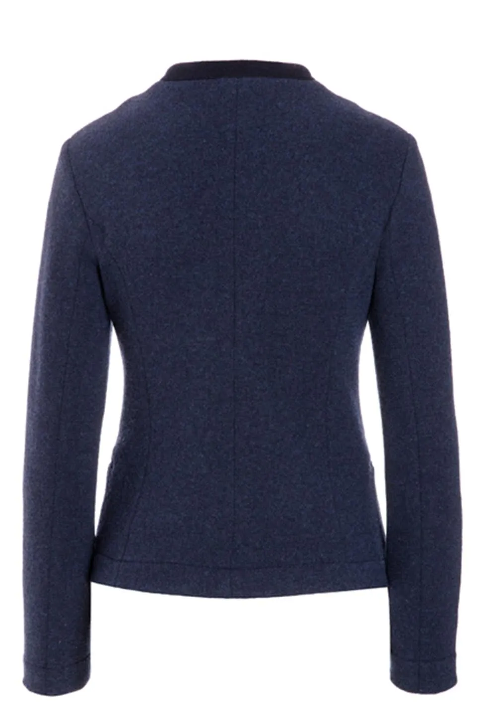 OTTOMAN Blue Melange Wool Asymmetrical Hunters Jacket
