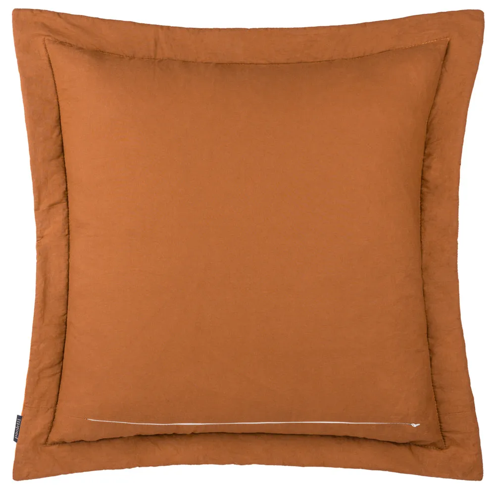 Palmeria Quilted Velvet Cushion Rust