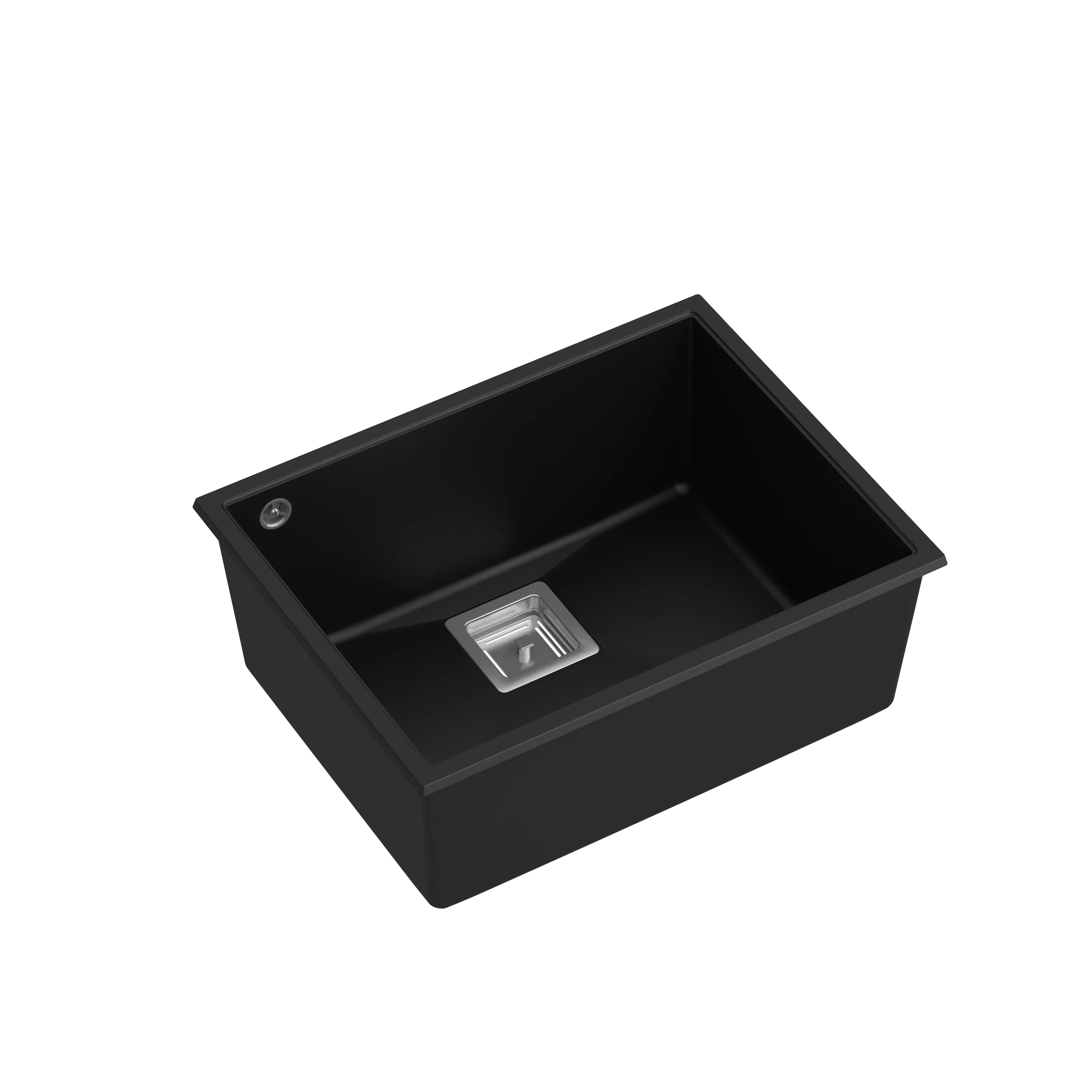 Quadron David 50 Pure Black undermount or topmount sink, Mix and Match