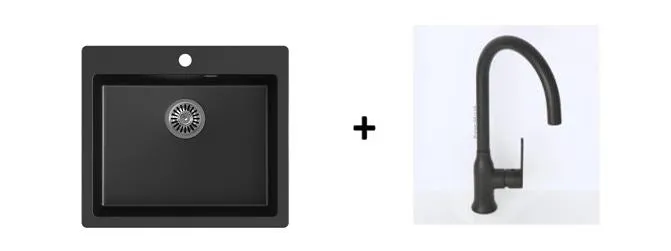 Quadron Morgan 110 Pure Black topmount sink