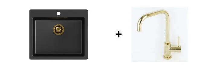Quadron Morgan 110 Pure Black topmount sink