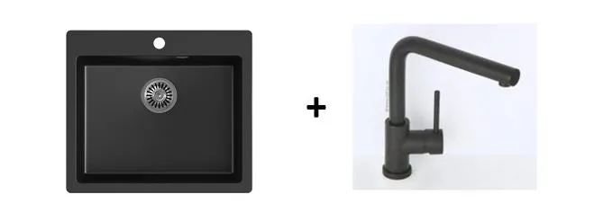 Quadron Morgan 110 Pure Black topmount sink