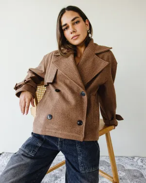 SHORT SOFT TRENCH COAT BROWN