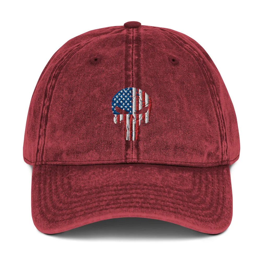 Stars and Stripes Punisher Cotton Twill Cap