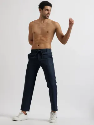 Theo - Linen Travel Pants - Dark Blue