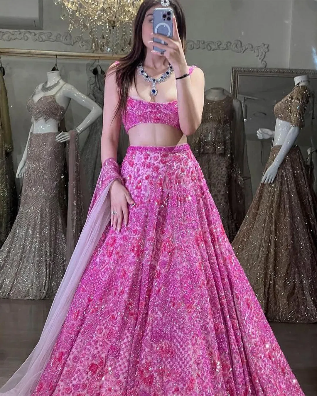 Trending Pink Lehenga choli with dupata