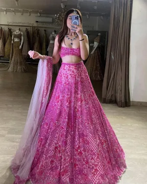 Trending Pink Lehenga choli with dupata