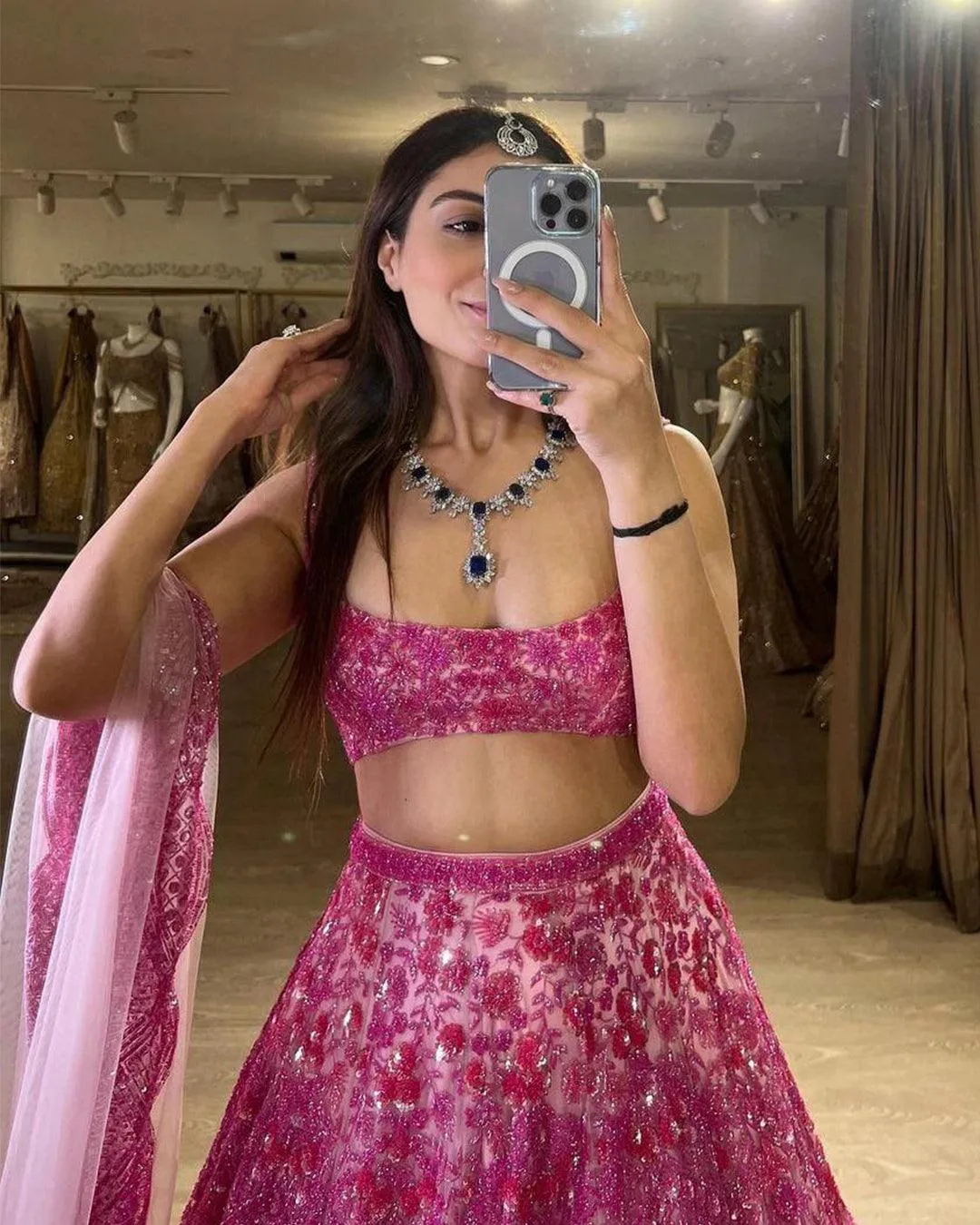 Trending Pink Lehenga choli with dupata