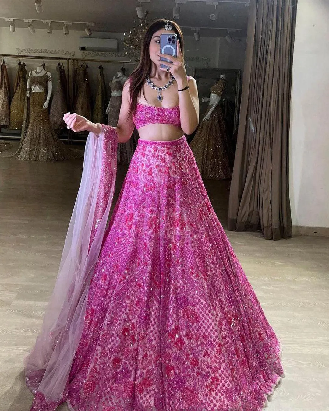 Trending Pink Lehenga choli with dupata
