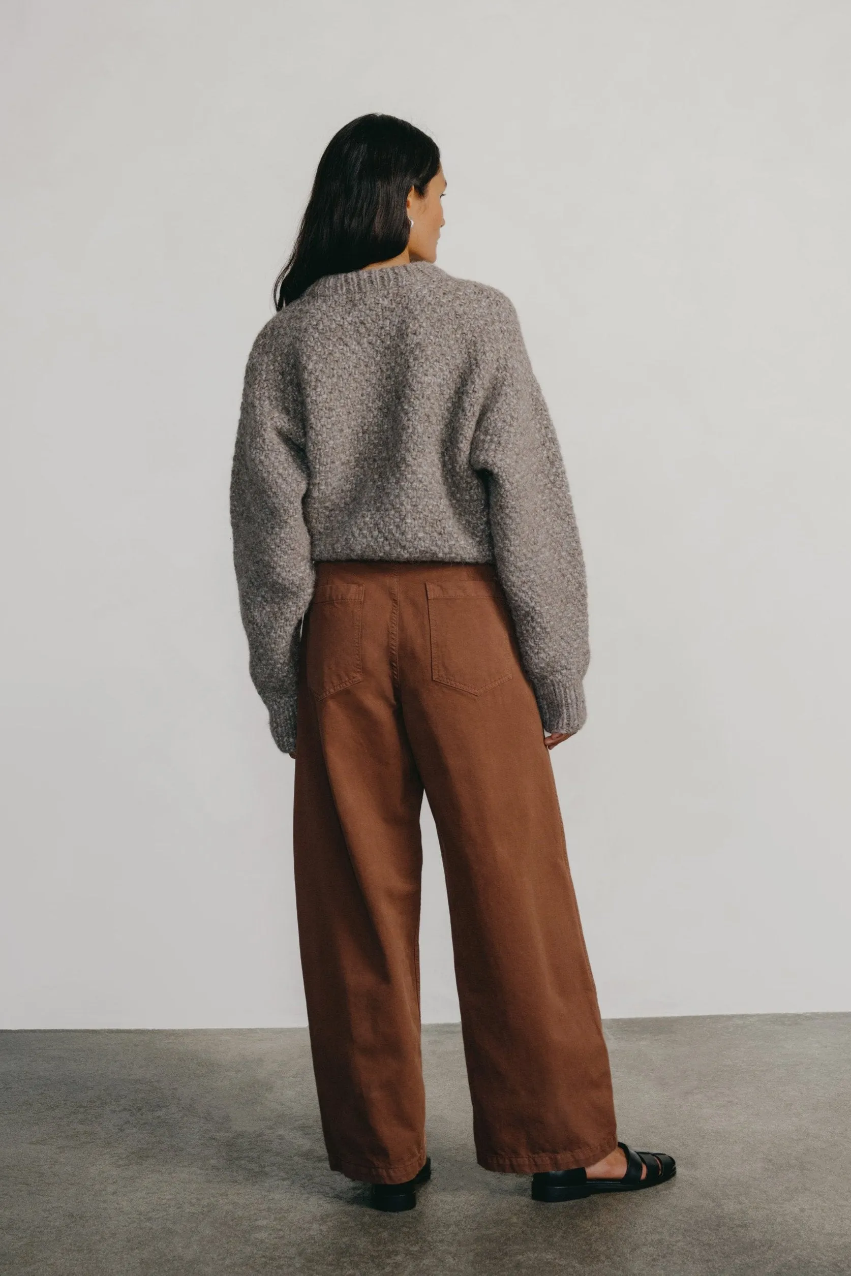 Wide Leg Chino, Organic Twill, Rust