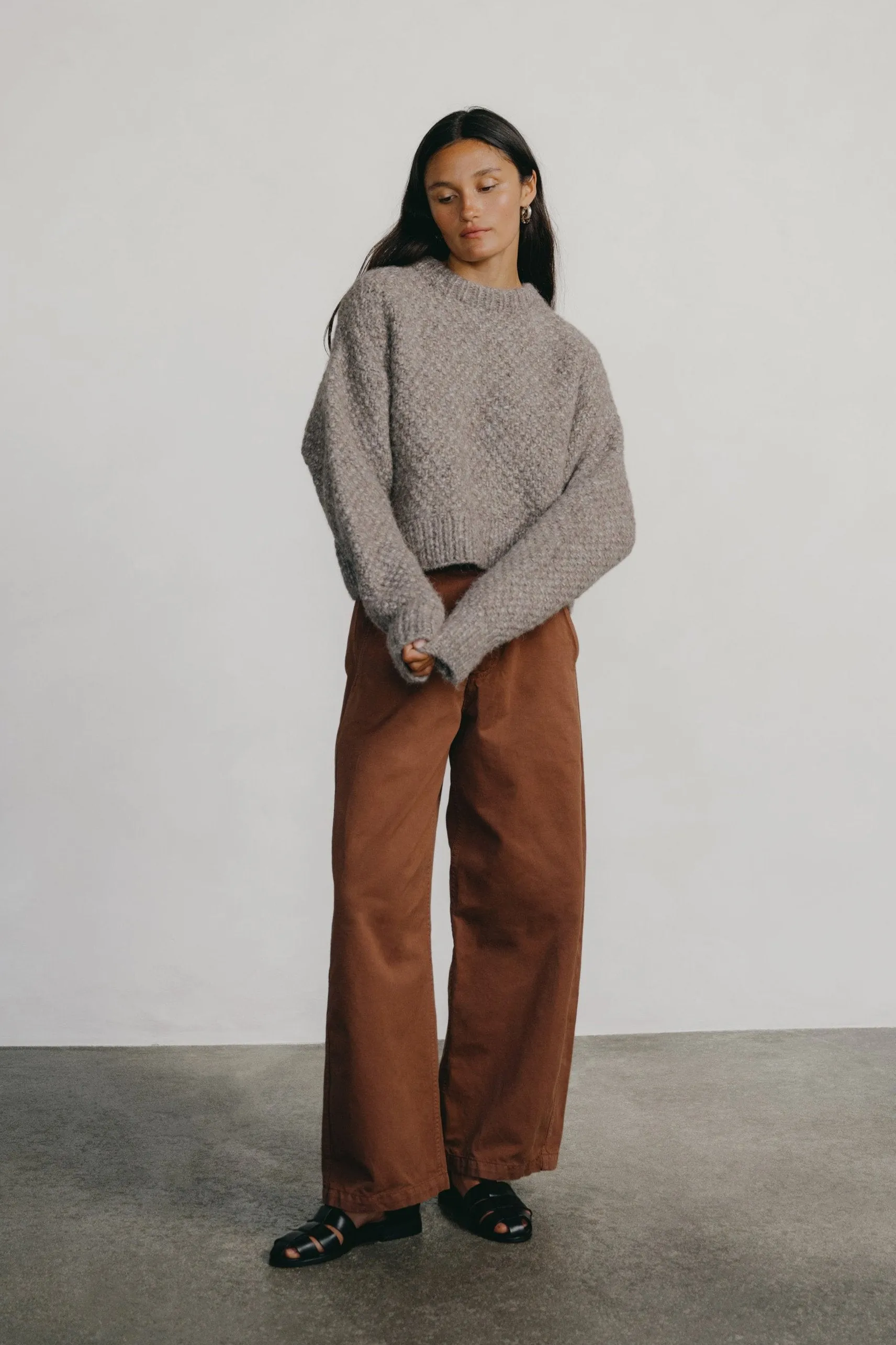 Wide Leg Chino, Organic Twill, Rust