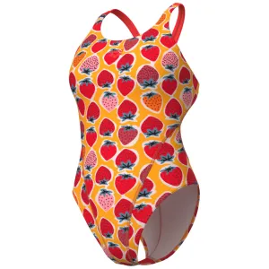 WOMEN'S ARENA SWIMSUIT STRAWBERRY TECH BACK - FLUO RED/ORANGE MULTI